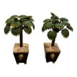 Two’s Company Metal Palm Tree Candle Holders