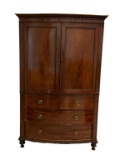 Mahogany Late Regency Scottish Bowfront Linen Press