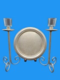 Decorative Tray with (2) Candleholders