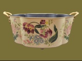 Painted Metal 2-Handled Footed Planter/Container