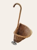 Vintage Wicker Shopping Trolley Basket