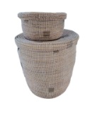 Set/2 Woven Baskets w/Lids