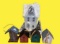 Bethany Lowe Christmas Birdhouse and (4) Wood and Metal Birdhouse Ornaments