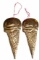(2) Department 56 Metal Icecream Cone Ornaments