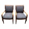 (2) Wood and Upholstered Chairs