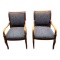 (2) Wood and Upholstered Chairs