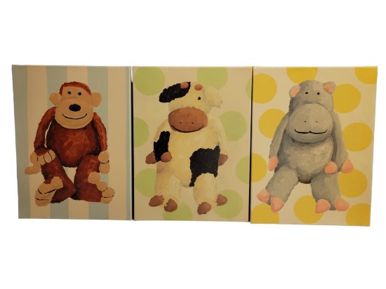 (3) 15" x 20" Painted Canvases