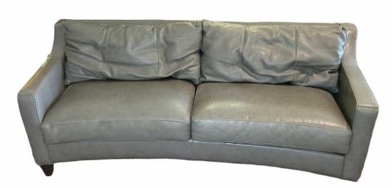 Leather Masters Curved Leather Sofa: 77” Long