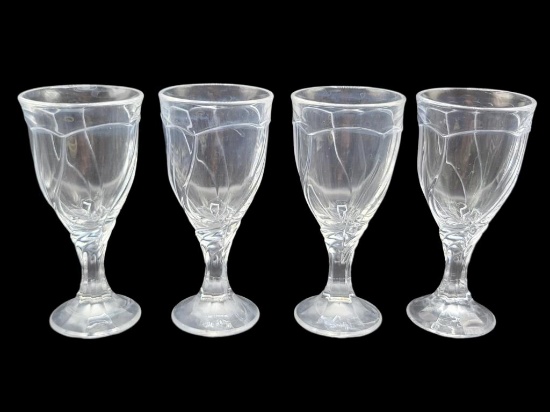 (4) Sweet Swirl Clear Water Goblets by Noritake