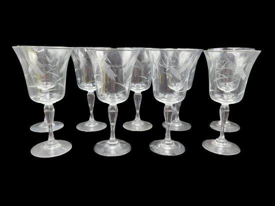 (9) Wine Glasses "Wheat" by Sasaki