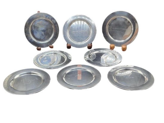 (8) Silver Plate 6” Plates (engraved)