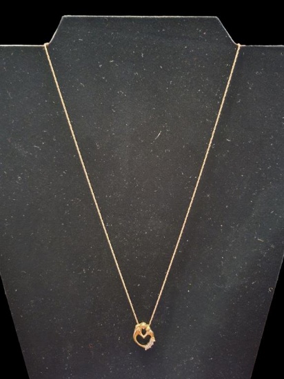 10 Kt Yellow Gold and Diamond Pendant on