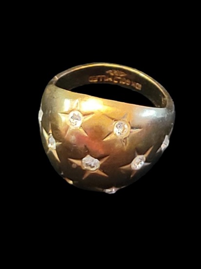 10kt Yellow Gold Filled with Rhinestones