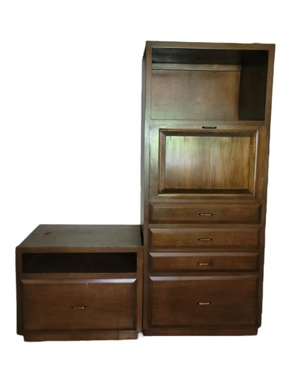 2-Piece Entertainment Center with 5 Drawers and 1