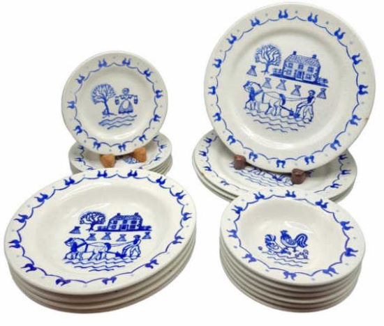 Set of “Provincial Blue” Poppytrail China by