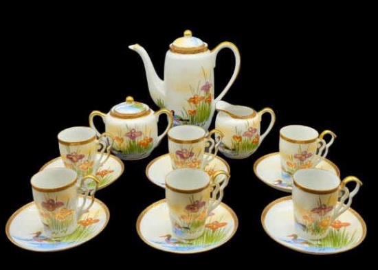 Handpainted Japanese Tea Set by Hakusan China