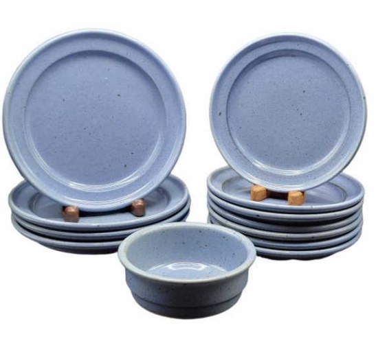 "Neilstone Blue" by Dansk: (4) Dinner Plates,