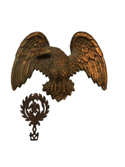 Ceramic Eagle Wall Plaque and Iron Eagle Trivet
