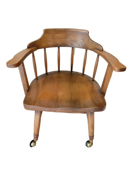 JB Van Sciver co. Wooden  Arm Chair on Casters