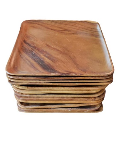 (12) Assorted Wood Chargers