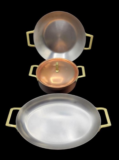 (3) Paul Revere Copper and Brass Pans