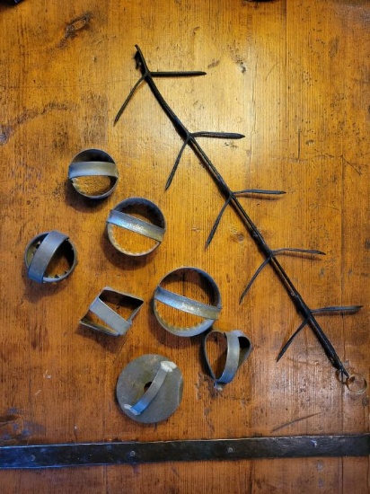 (7) Vintage Cookie/Pastry Cutters with Iron