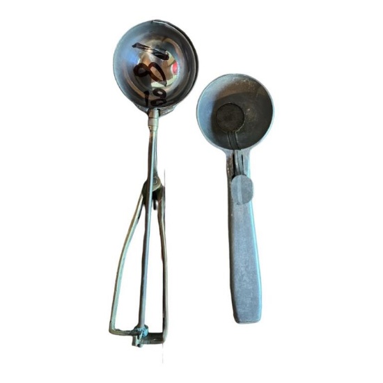(2) Vintage Metal Ice Cream Scoops
