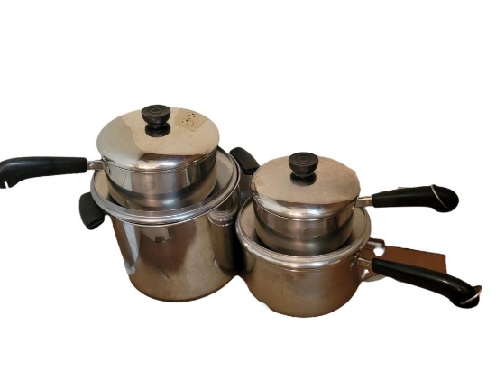 Set of Revere Ware Pots and Pans
