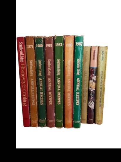 (10) Vintage Southern Living Cookbooks