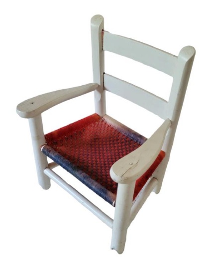 White Painted Child’s Chair with Woven Seat
