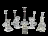 Assorted Glass and Crystal Candlesticks