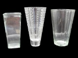 (3) Glass Vases: 9