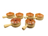 (6) Stoneware French Onion Soup Bowls: