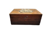 Hinged Wooden Box with Brass Eagle