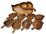 Wood Leaf Shaped Bowls