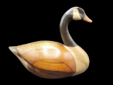 Hand Carved Wood Duck Signed and Dated