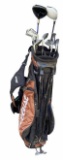 Titleist Golf Bag with Assorted Golf Clubs: