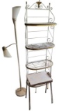 Etagere, Floor Lamp, Stackable Tables