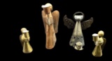 (4) Assorted Metal Angel Candleholders