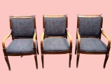 (3) Wood and Upholstered Chairs