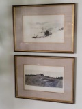 (2) Framed and Signed Double Matted Prints