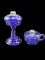 (2) Cobalt Blue Oil Lamp Bases