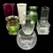 (7) Glass Vases and (1) Metal Vase