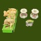 (6) Dresden Porcelain Napkin Rings and (2)