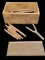 Wooden Nail Box with Assorted Vintage Lincoln Logs