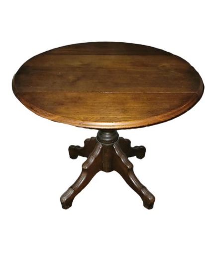 Mahogany Drop Leaf Pedestal Table 36" x 20" x 28"