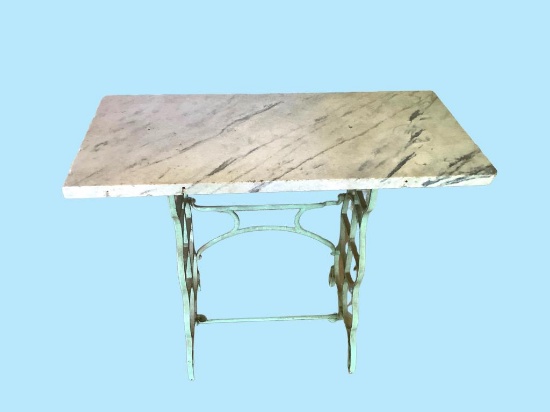 Iron Sewing Machine Base w/Marble Top