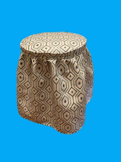Custom-Upholstered Vanity Stool—13 1/2” D