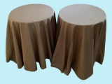 Pair of Round Decorative Tables w/Clothes