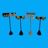 (5) Vintage Clip On Earrings - Dangly Blue Pair